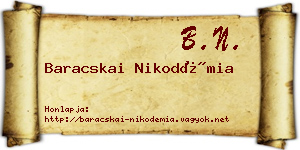 Baracskai Nikodémia névjegykártya